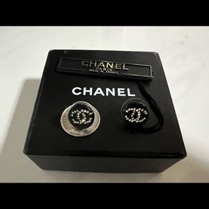 Chanel Rhinestone Resin Coco CC Logo Earrings